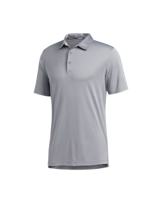 Front view of the Adidas Men's 3-Stripe Basic White Polo T-Shirt on a white background