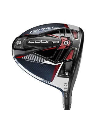 Sole view of Cobra King Radspeed Driver, colour - Peacoat/Red with 10.5 degree loft