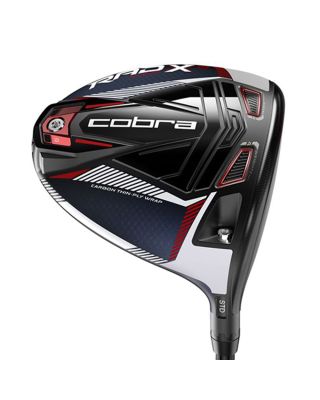 Sole view of Cobra King Radspeed Xb Driver - Peacoat/Red with thin-ply carbon wrap crown design