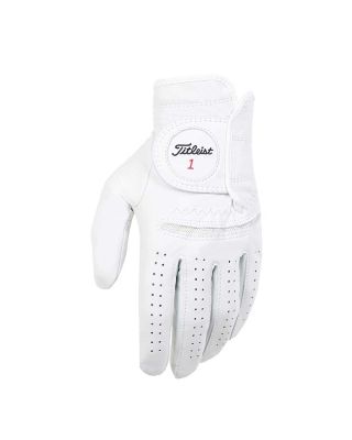 Titleist men's perma-soft white golf glove with white background